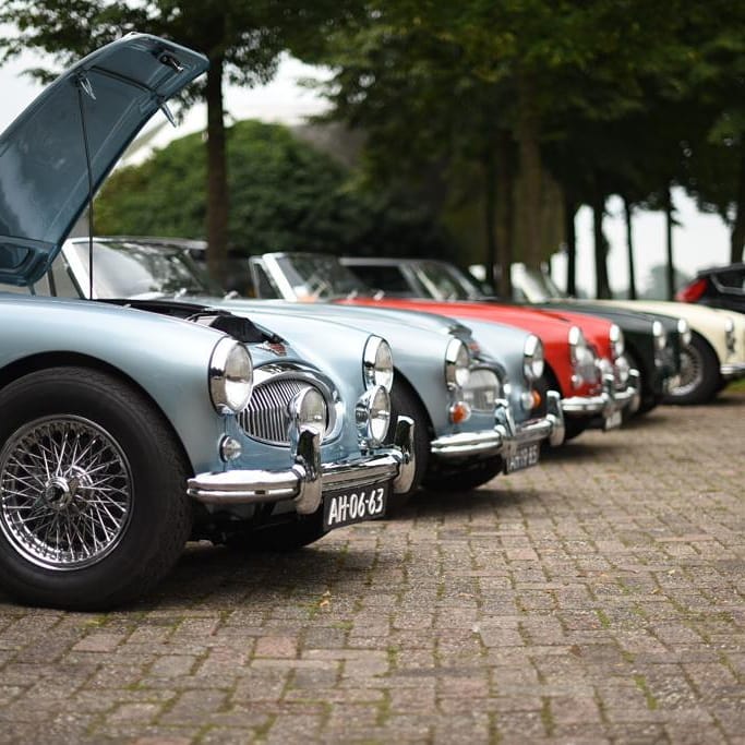 I don't know what heaven looks like, but I imagine it's something like this.  #healeymuseum #austinhealey #austinhealey3000mk3 #austinhealey3000mk2#BigHealey